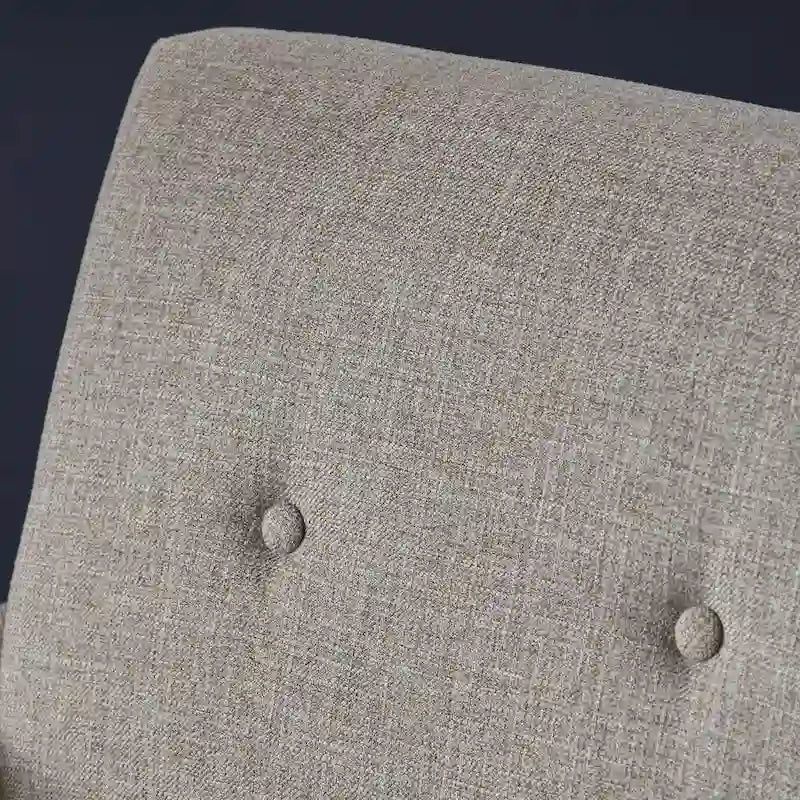 Upholstered Button-Tufted Club Chair with Birch Wood Legs