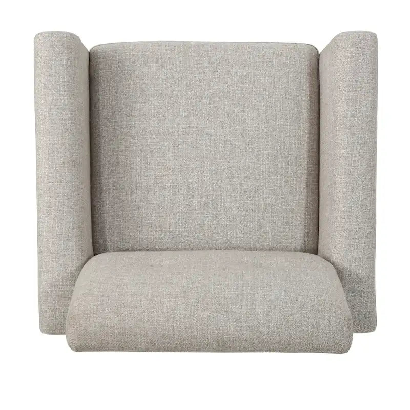 Upholstered Button-Tufted Club Chair with Birch Wood Legs