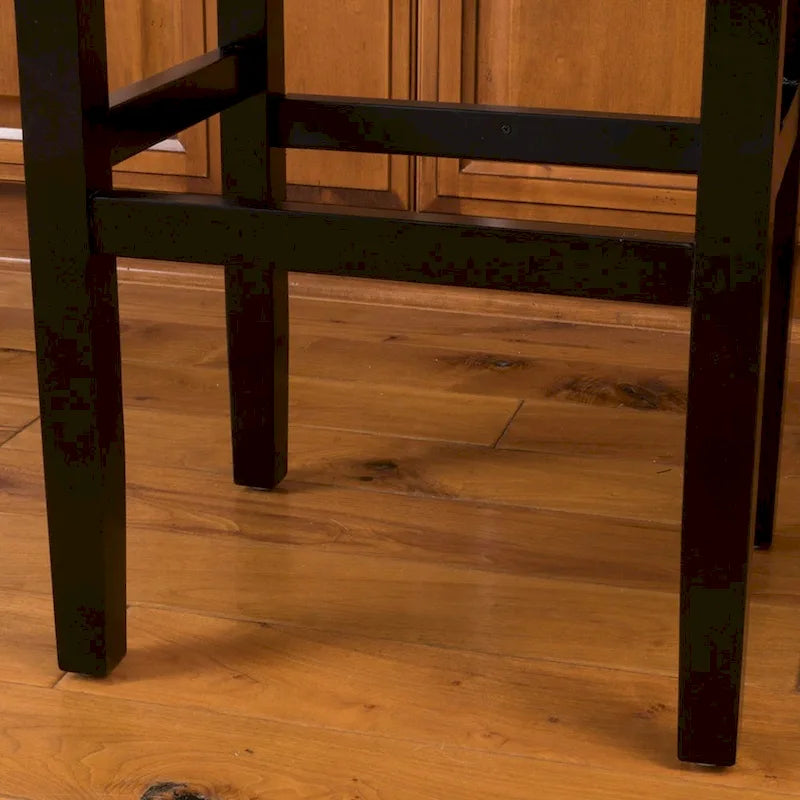 Ivory Backless Upholstered Bar Stools, Set of 2 with Hardwood Frame