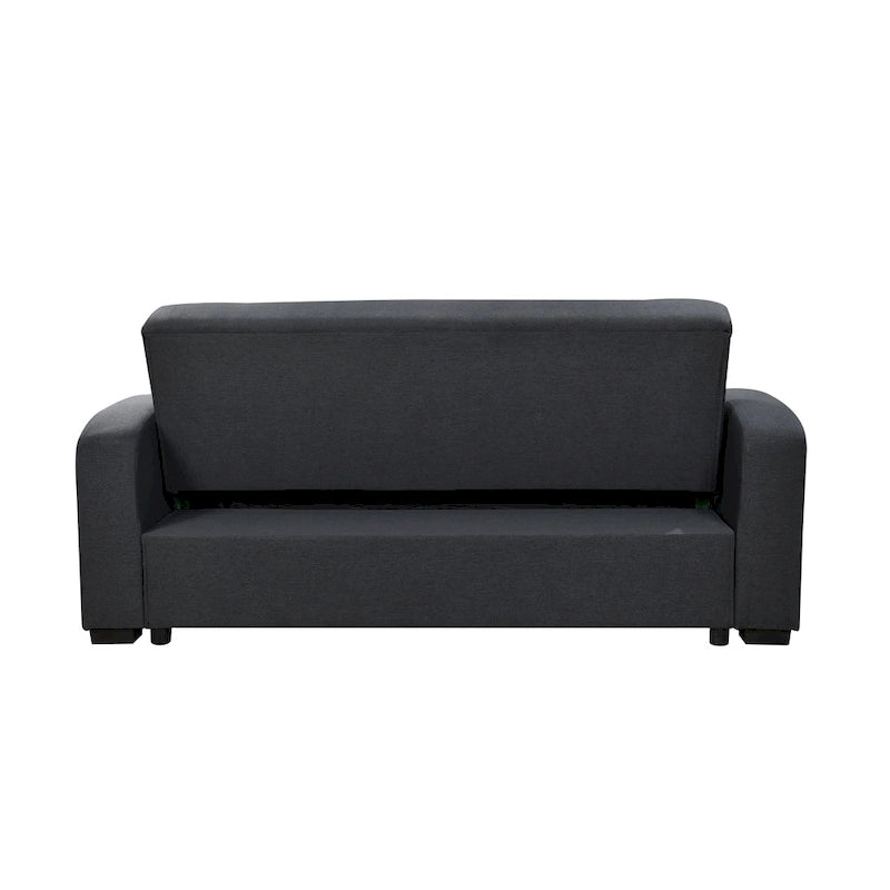 75-Inch 3-in-1 Convertible Sleeper Sofa with Pull-Out Bed, Adjustable Backrest and Cup Holders