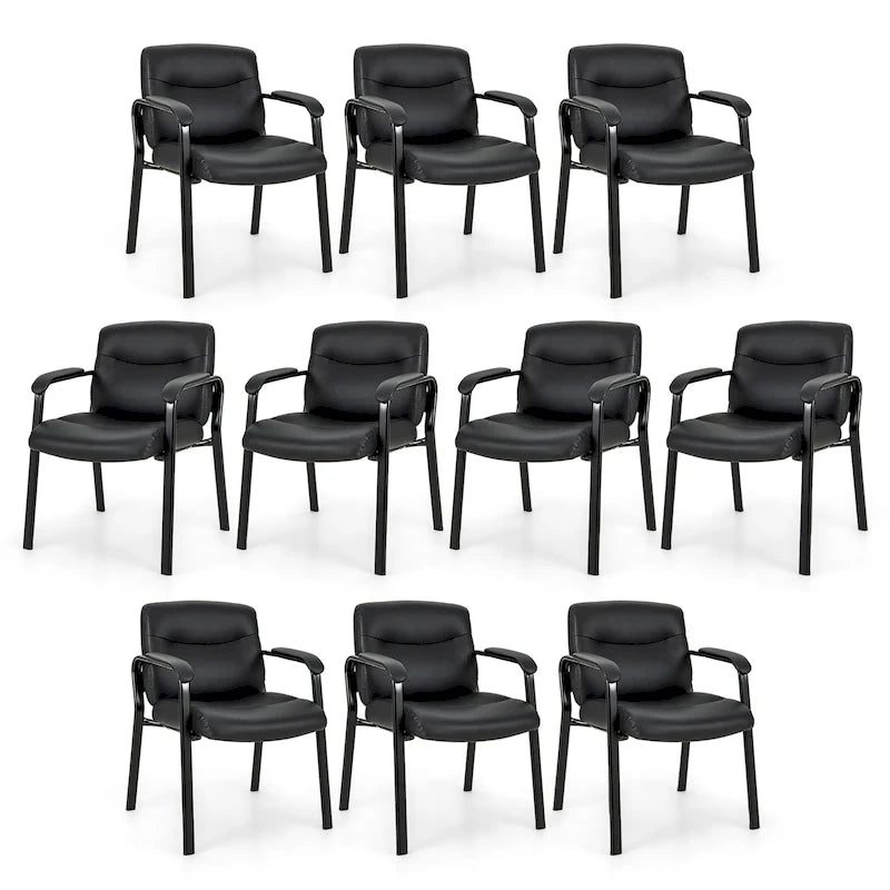Set of 10 Waiting Room Chairs with Padded Armrests