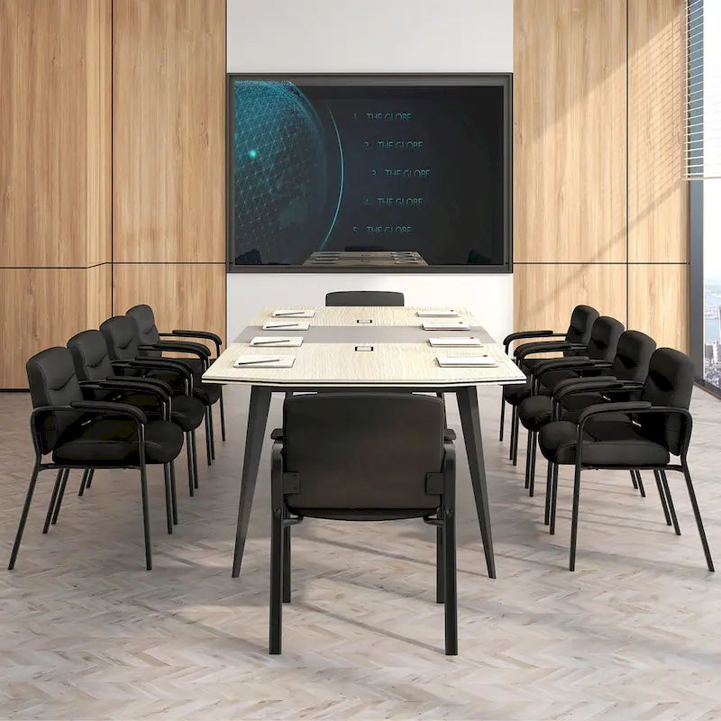 Set of 10 Waiting Room Chairs with Padded Armrests
