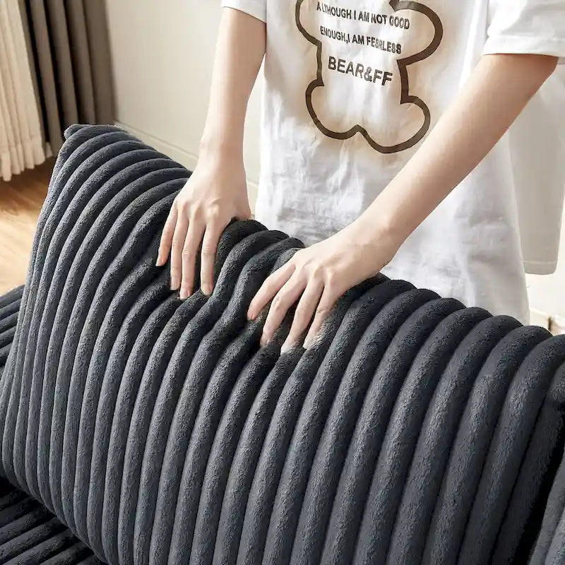 Dark Grey Corduroy Loveseat with Armrest Storage and USB Port