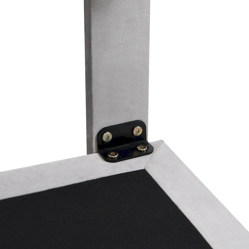 Queen Velvet Upholstered Floating Platform Bed with Motion Sensor Light