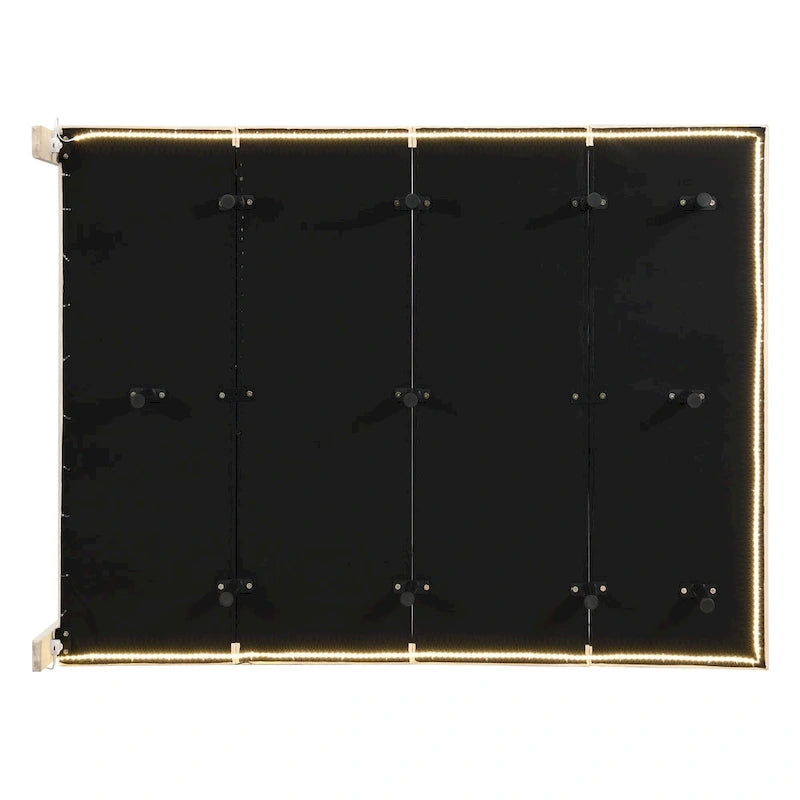 Queen Velvet Upholstered Floating Platform Bed with Motion Sensor Light