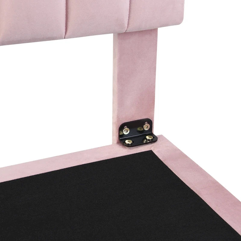 Queen Velvet Upholstered Floating Platform Bed with Motion Sensor Light