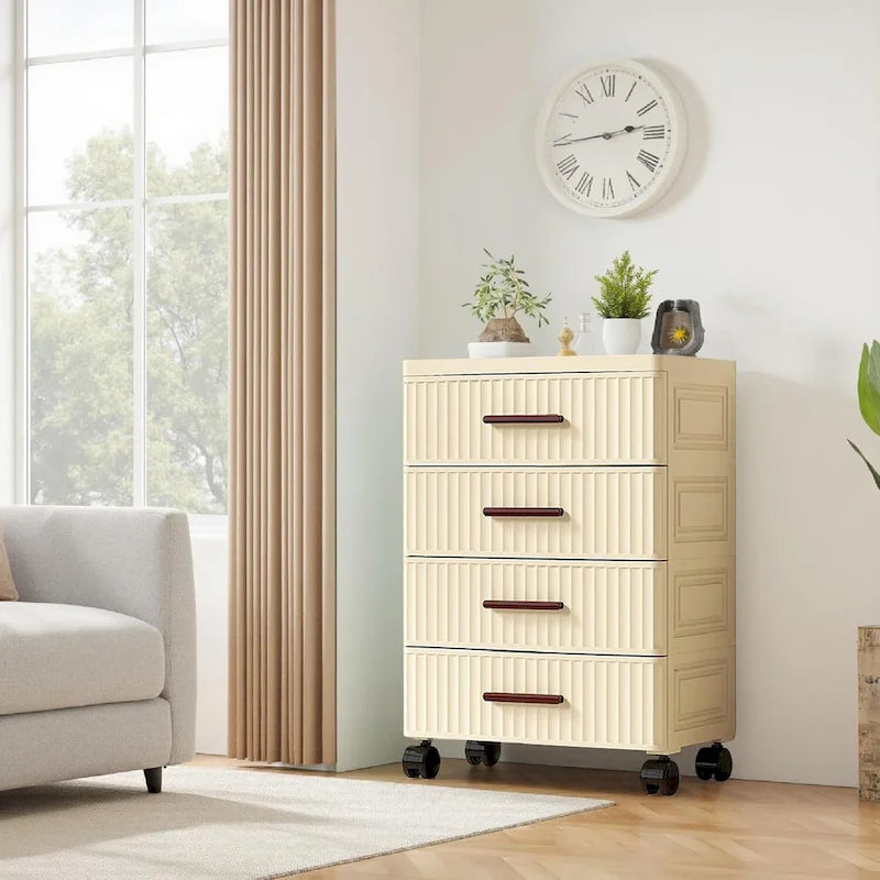 4 or 5 Drawer Plastic Storage Cabinet with Wheels