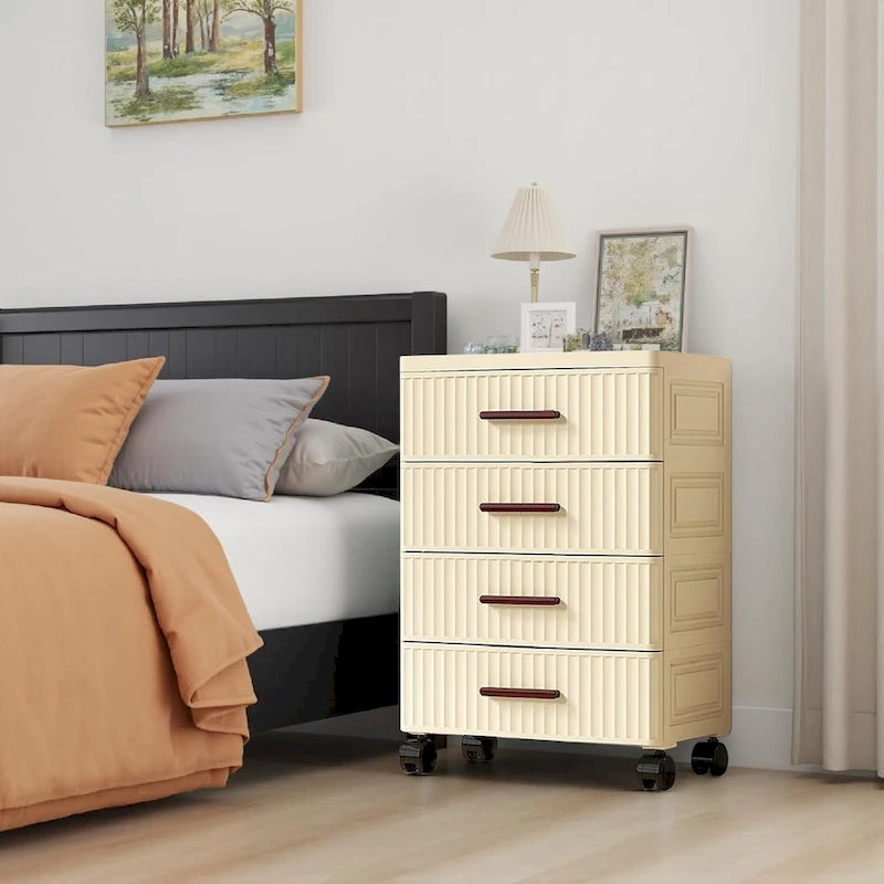 4 or 5 Drawer Plastic Storage Cabinet with Wheels