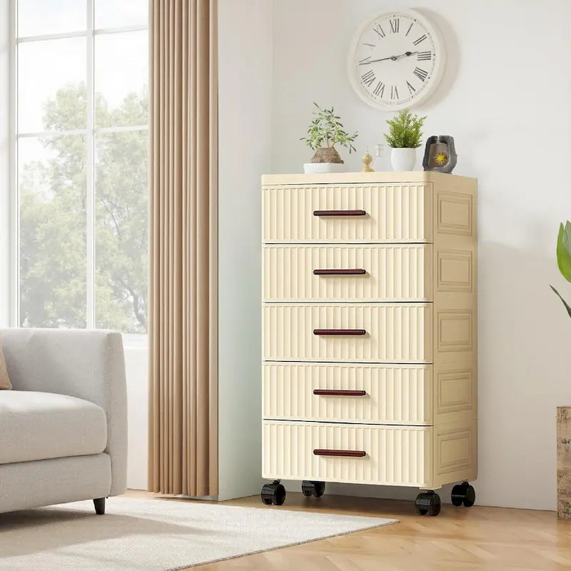 4 or 5 Drawer Plastic Storage Cabinet with Wheels