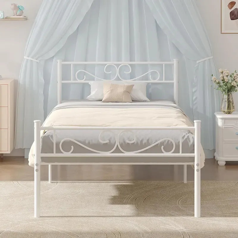Metal Platform Bed Frame with Headboard & Footboard - Twin, Full, Queen