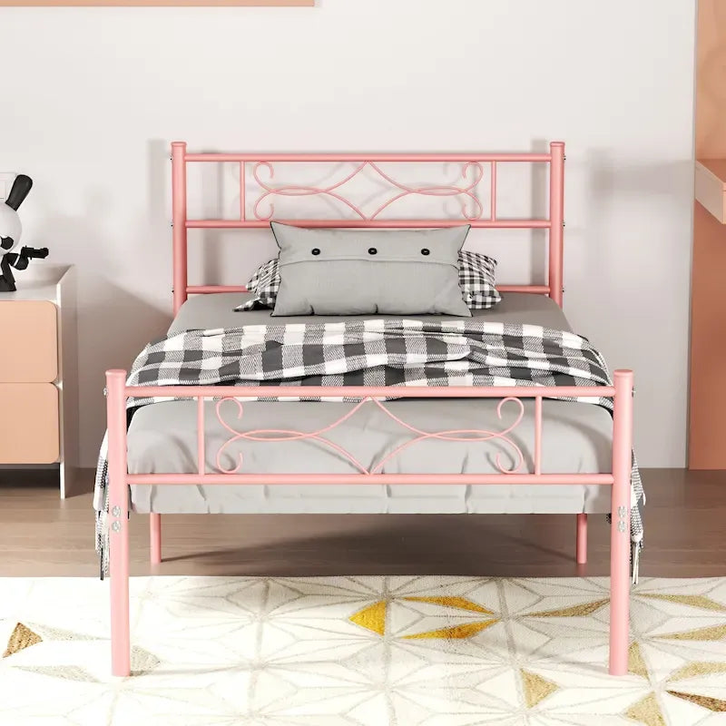Metal Platform Bed Frame with Headboard & Footboard - Twin, Full, Queen