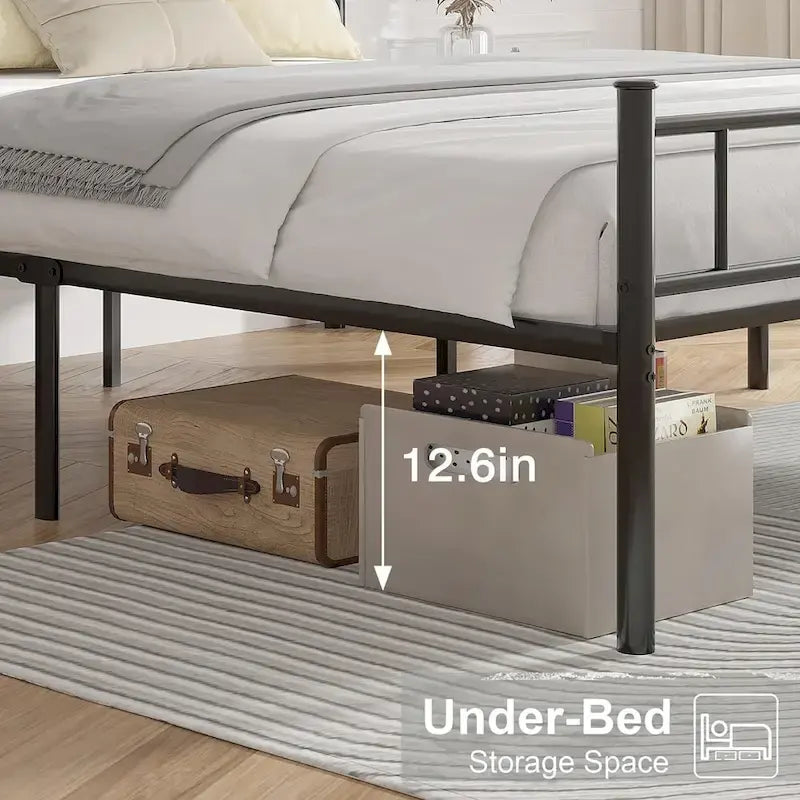 Metal Platform Bed Frame with Headboard & Footboard - Twin, Full, Queen