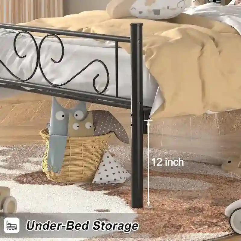 Metal Platform Bed Frame with Headboard & Footboard - Twin, Full, Queen