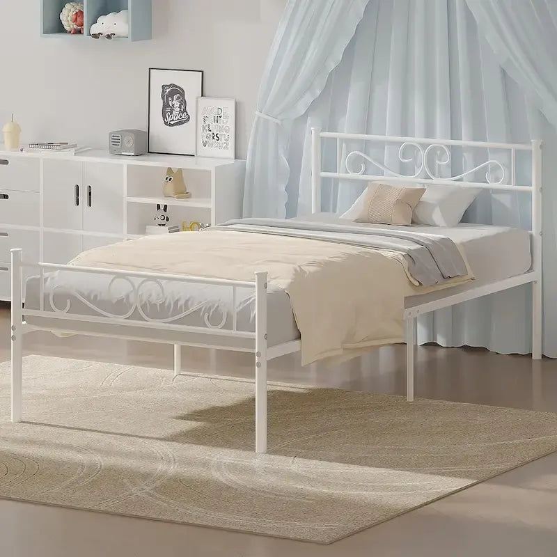Metal Platform Bed Frame with Headboard & Footboard - Twin, Full, Queen