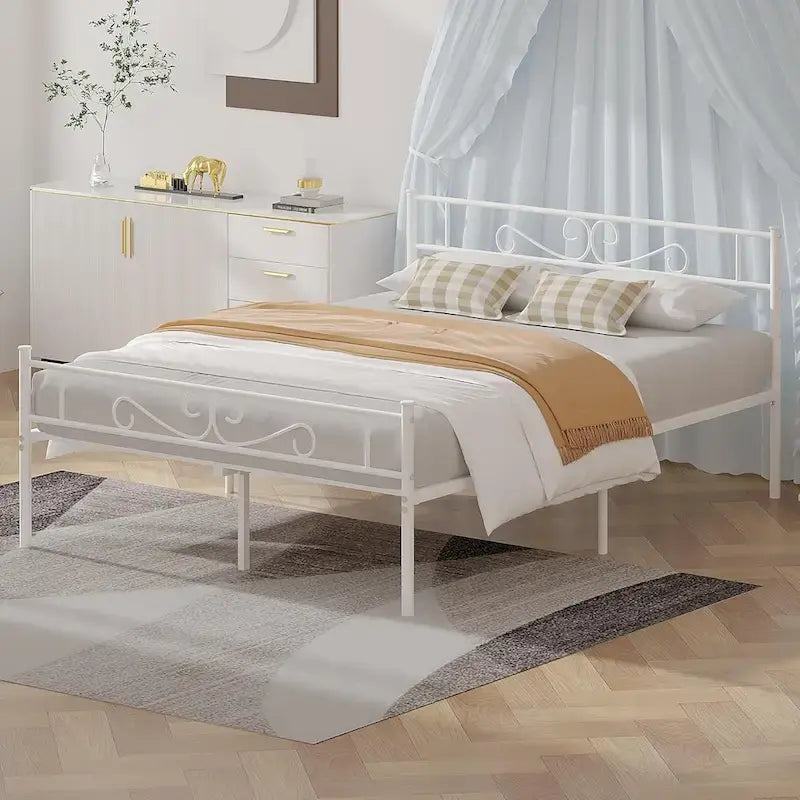 Metal Platform Bed Frame with Headboard & Footboard - Twin, Full, Queen