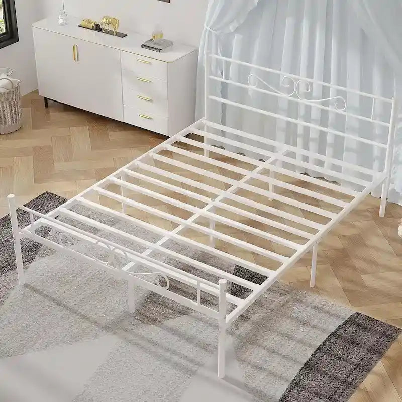 Metal Platform Bed Frame with Headboard & Footboard - Twin, Full, Queen