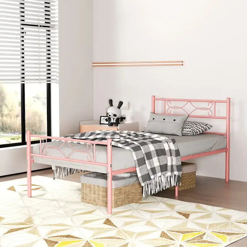Metal Platform Bed Frame with Headboard & Footboard - Twin, Full, Queen