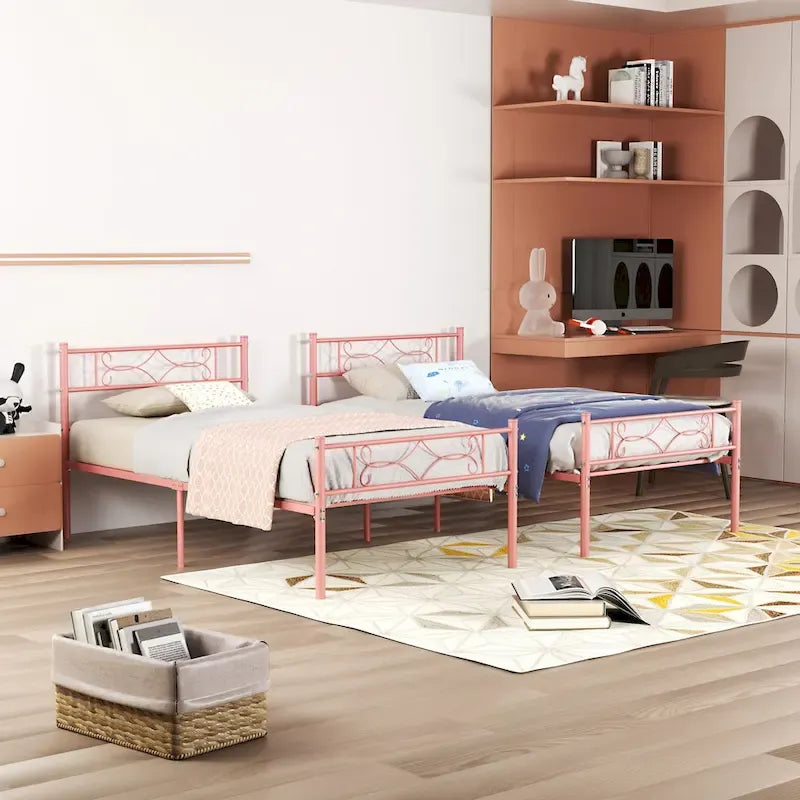 Metal Platform Bed Frame with Headboard & Footboard - Twin, Full, Queen