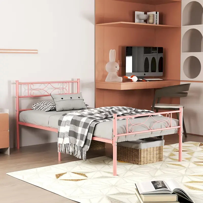 Metal Platform Bed Frame with Headboard & Footboard - Twin, Full, Queen