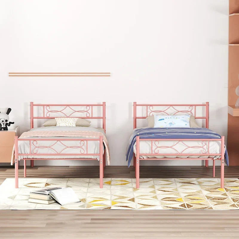 Metal Platform Bed Frame with Headboard & Footboard - Twin, Full, Queen