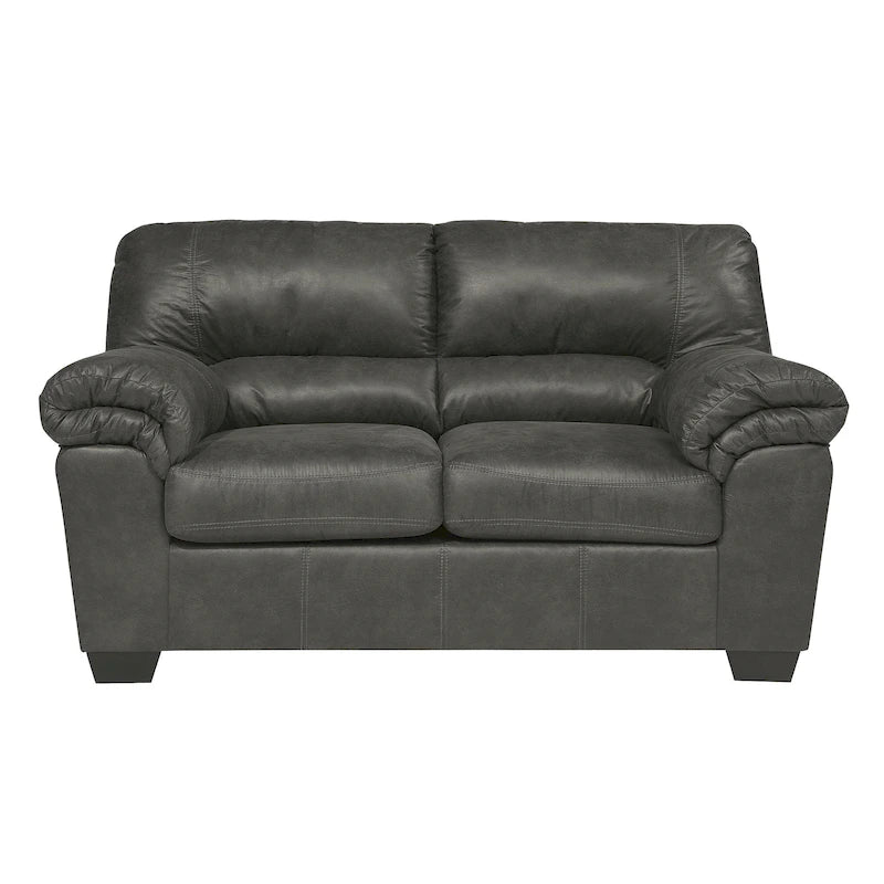 Leather-Look Fabric Loveseat