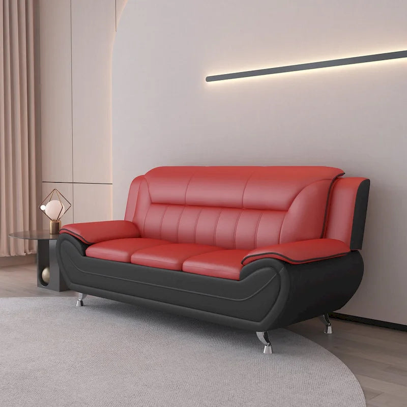 Faux Leather Upholstered 2-Piece Living Room Set