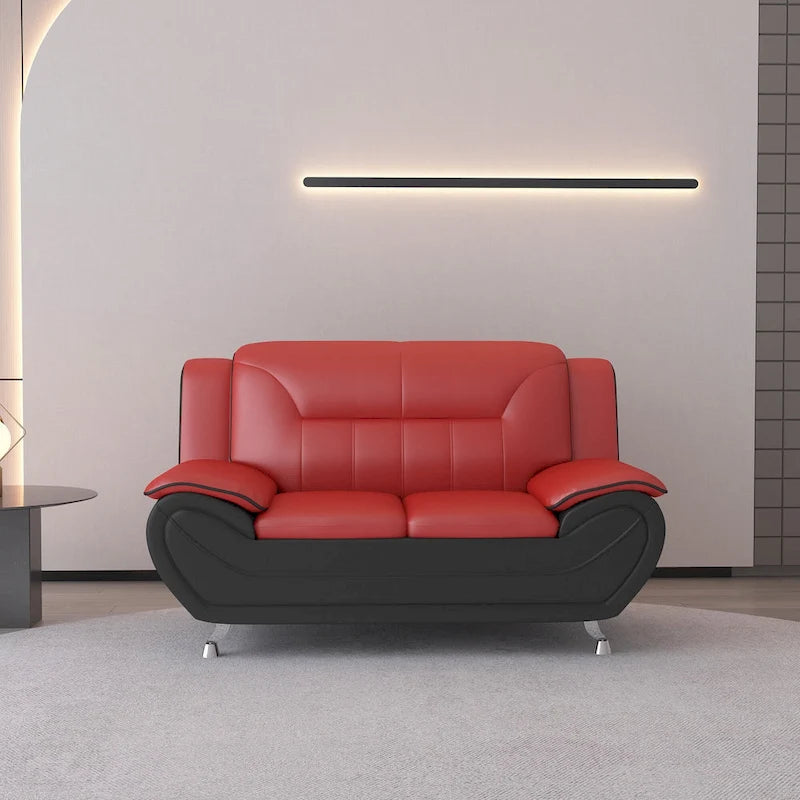 Faux Leather Upholstered 2-Piece Living Room Set