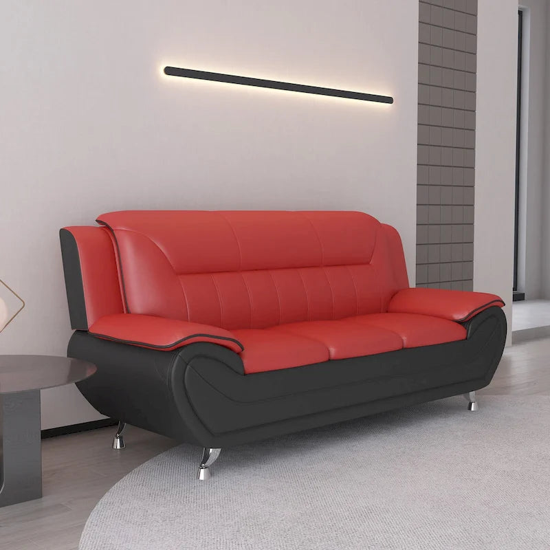 Faux Leather Upholstered 2-Piece Living Room Set