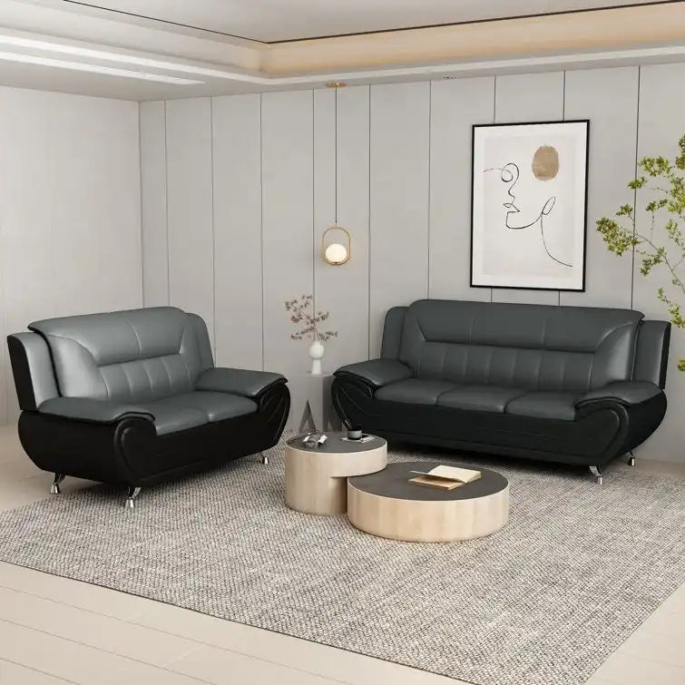Faux Leather Upholstered 2-Piece Living Room Set