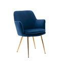 Velvet Accent Chair with Gold-Finish Metal Legs