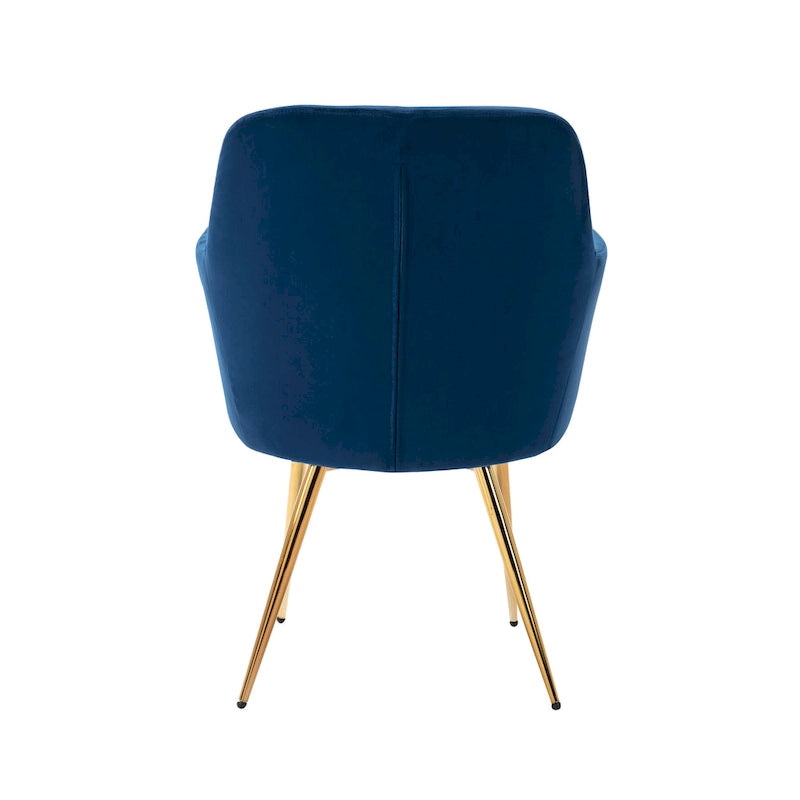 Velvet Accent Chair with Gold-Finish Metal Legs