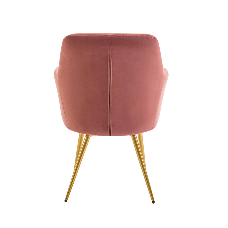 Velvet Accent Chair with Gold-Finish Metal Legs