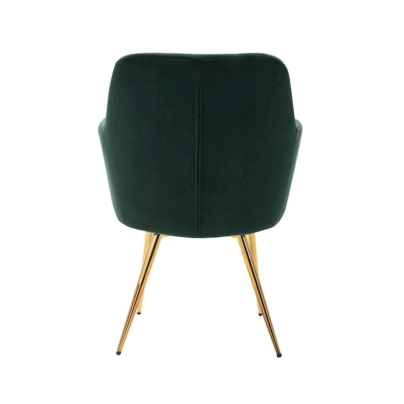 Velvet Accent Chair with Gold-Finish Metal Legs