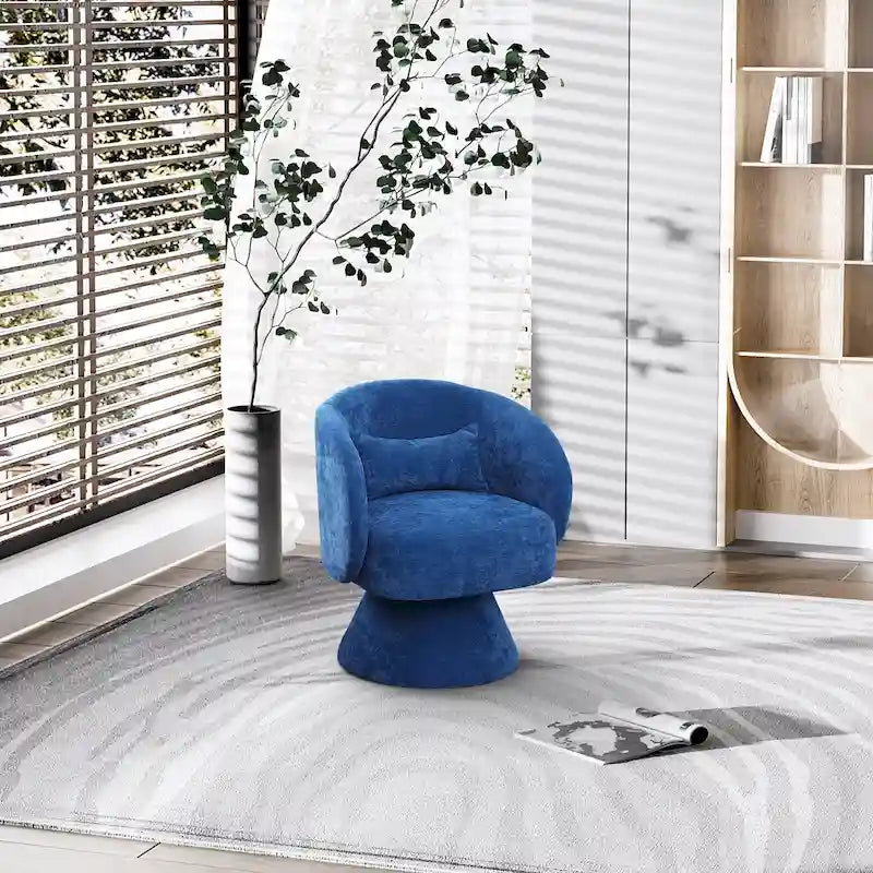 Modern 360-Degree Swivel Barrel Accent Chair