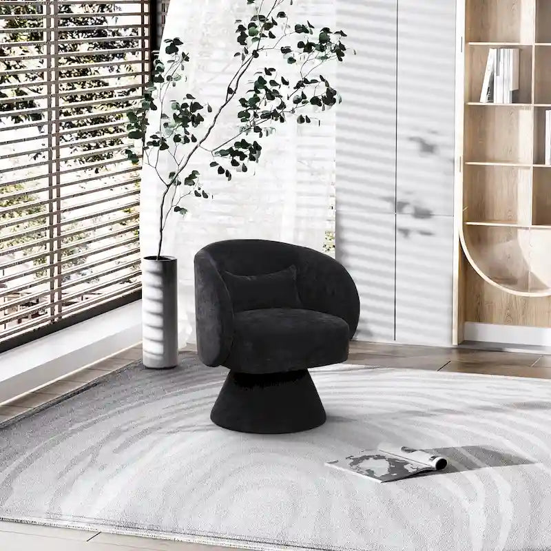 Modern 360-Degree Swivel Barrel Accent Chair