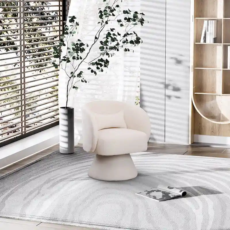 Modern 360-Degree Swivel Barrel Accent Chair