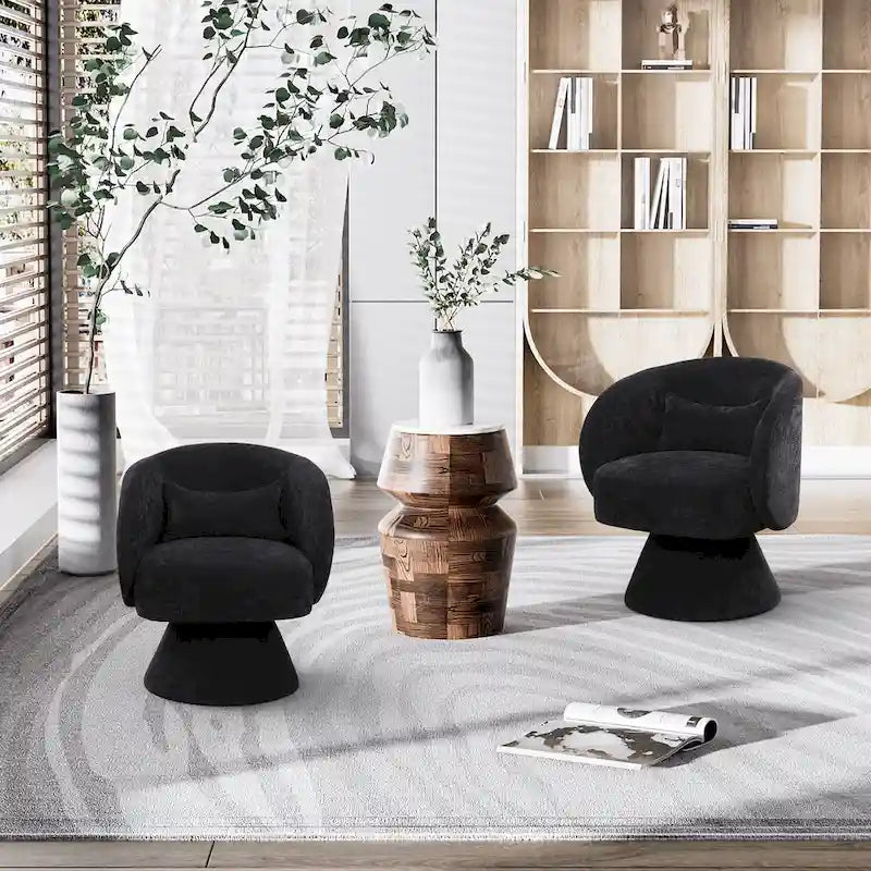 Modern 360-Degree Swivel Barrel Accent Chair