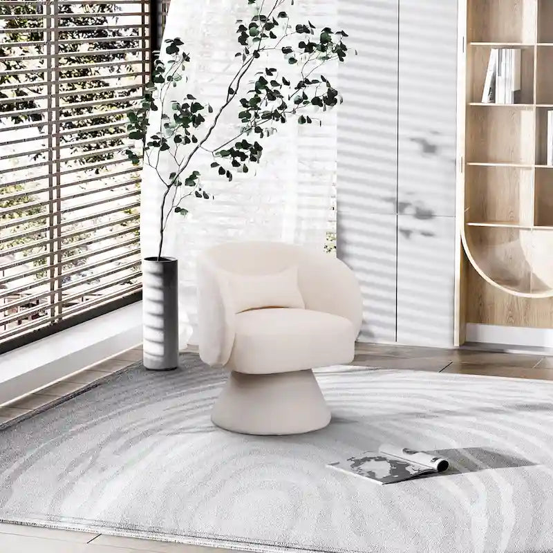 Modern 360-Degree Swivel Barrel Accent Chair