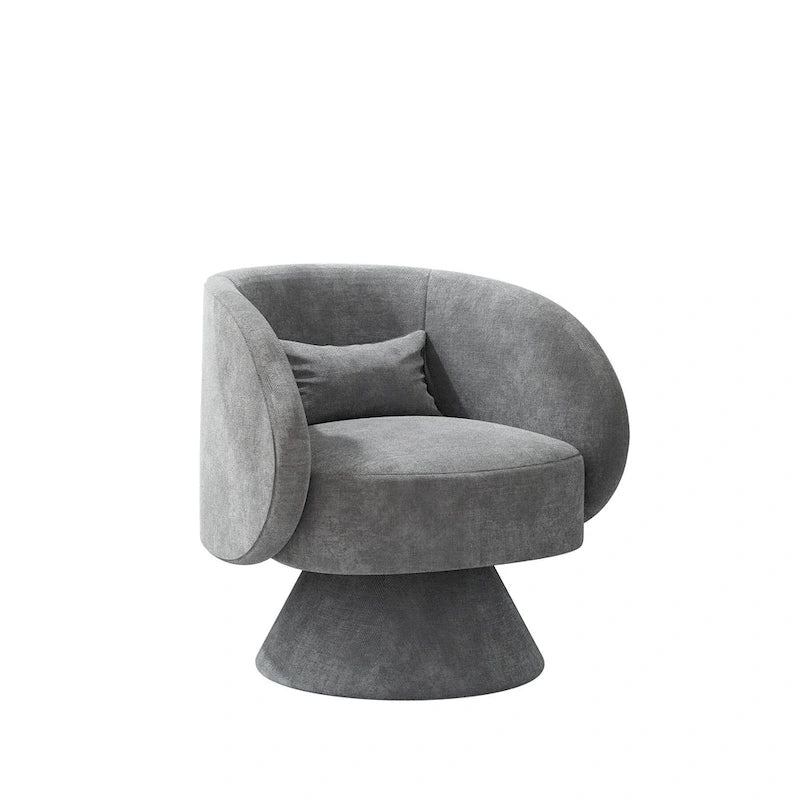 Modern 360-Degree Swivel Barrel Accent Chair