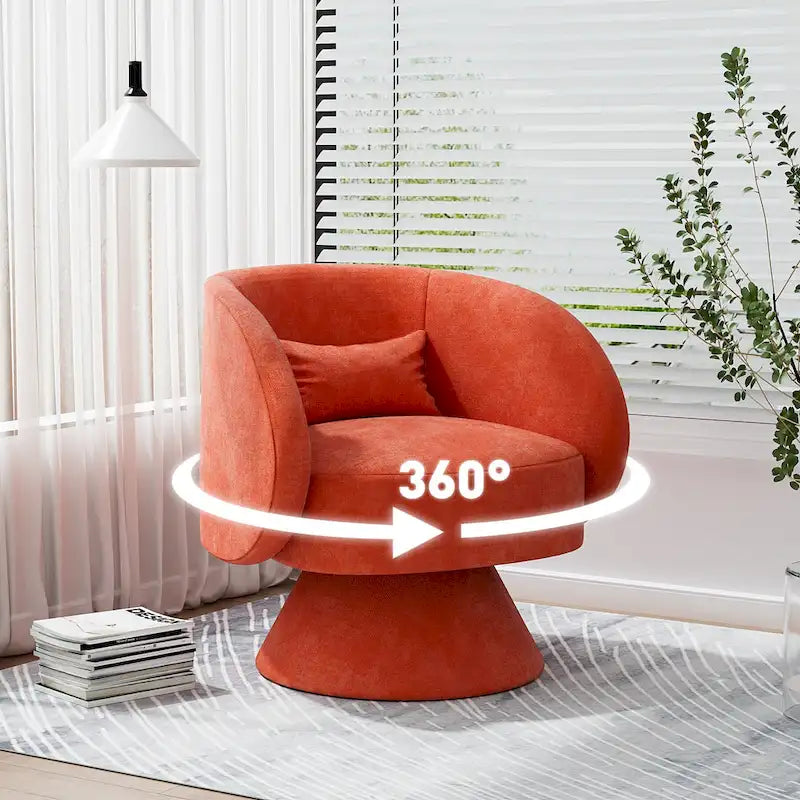 Modern 360-Degree Swivel Barrel Accent Chair