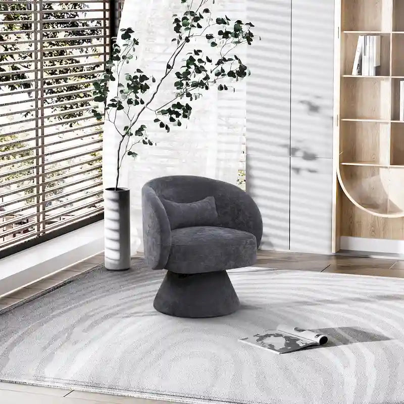 Modern 360-Degree Swivel Barrel Accent Chair