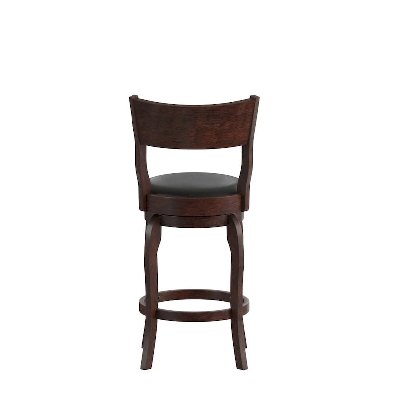 Upholstered Wooden Counter-Height Swivel Stool