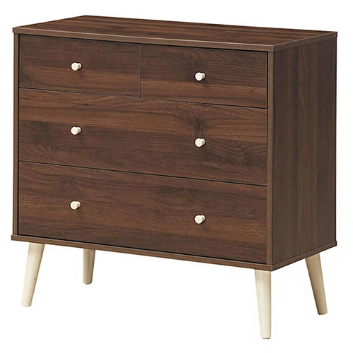 4-Drawer Wooden Dresser with Freestanding Storage