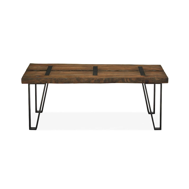 Reclaimed Wood Rectangular Coffee Table with Metal Legs
