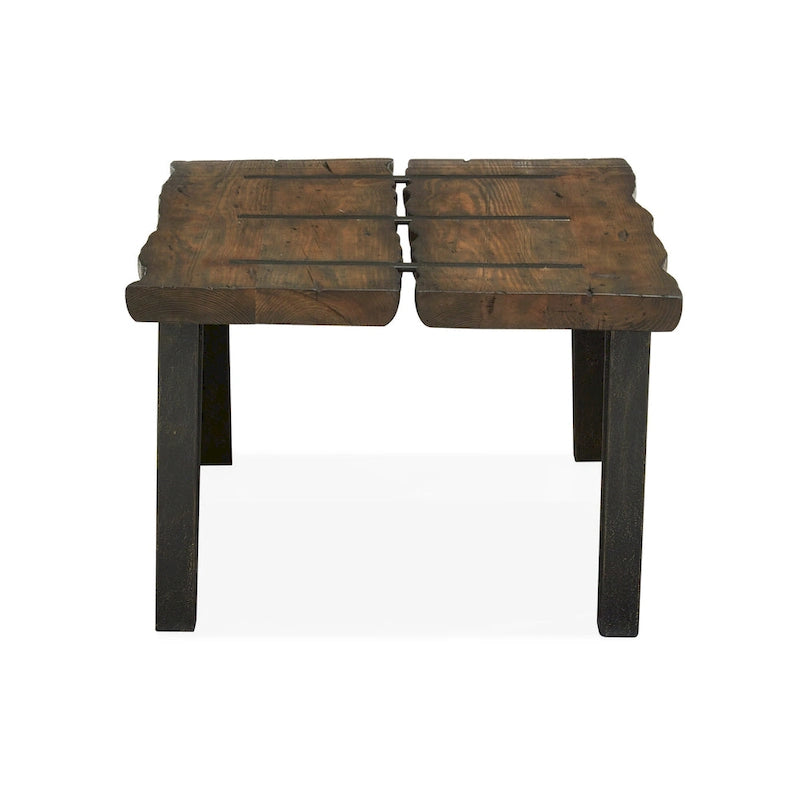 Reclaimed Wood Rectangular Coffee Table with Metal Legs