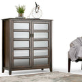 Solid Wood 40-Inch Storage Cabinet in Mahogany Brown