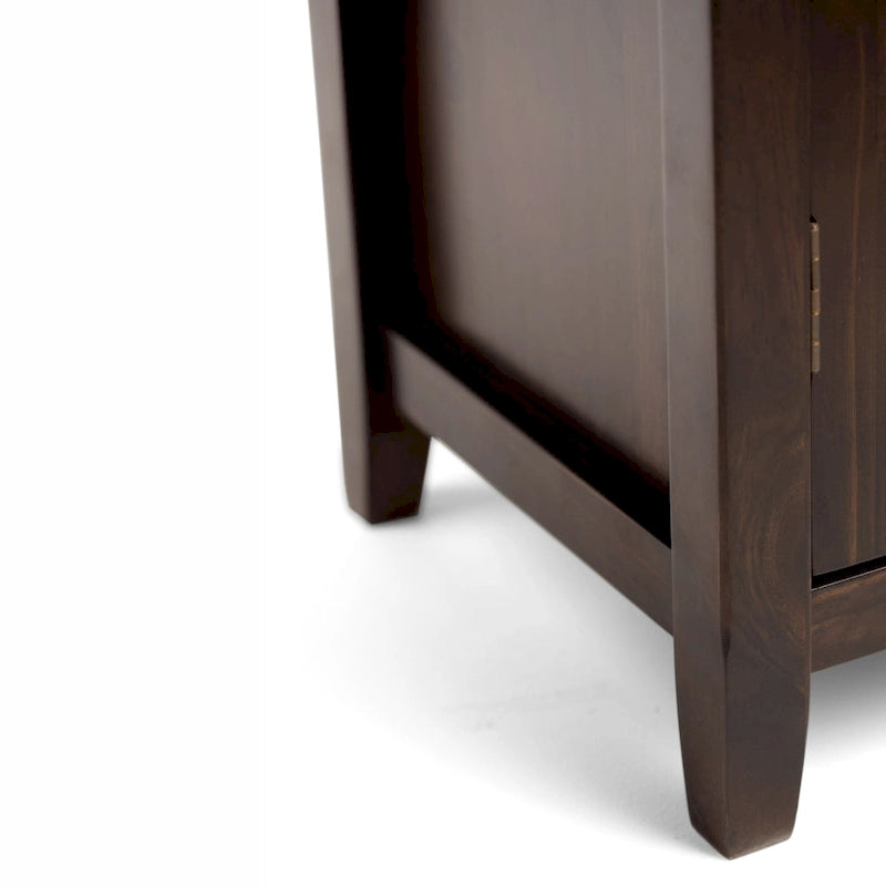 Solid Wood 40-Inch Storage Cabinet in Mahogany Brown