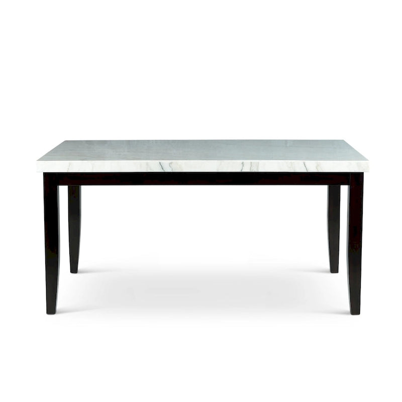 White Marble Dining Table with Ebony Base