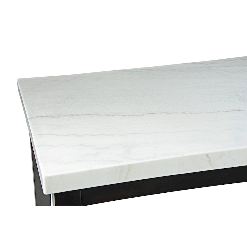 White Marble Dining Table with Ebony Base