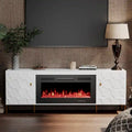 70-Inch High-Gloss TV Stand with 36-Inch Electric Fireplace